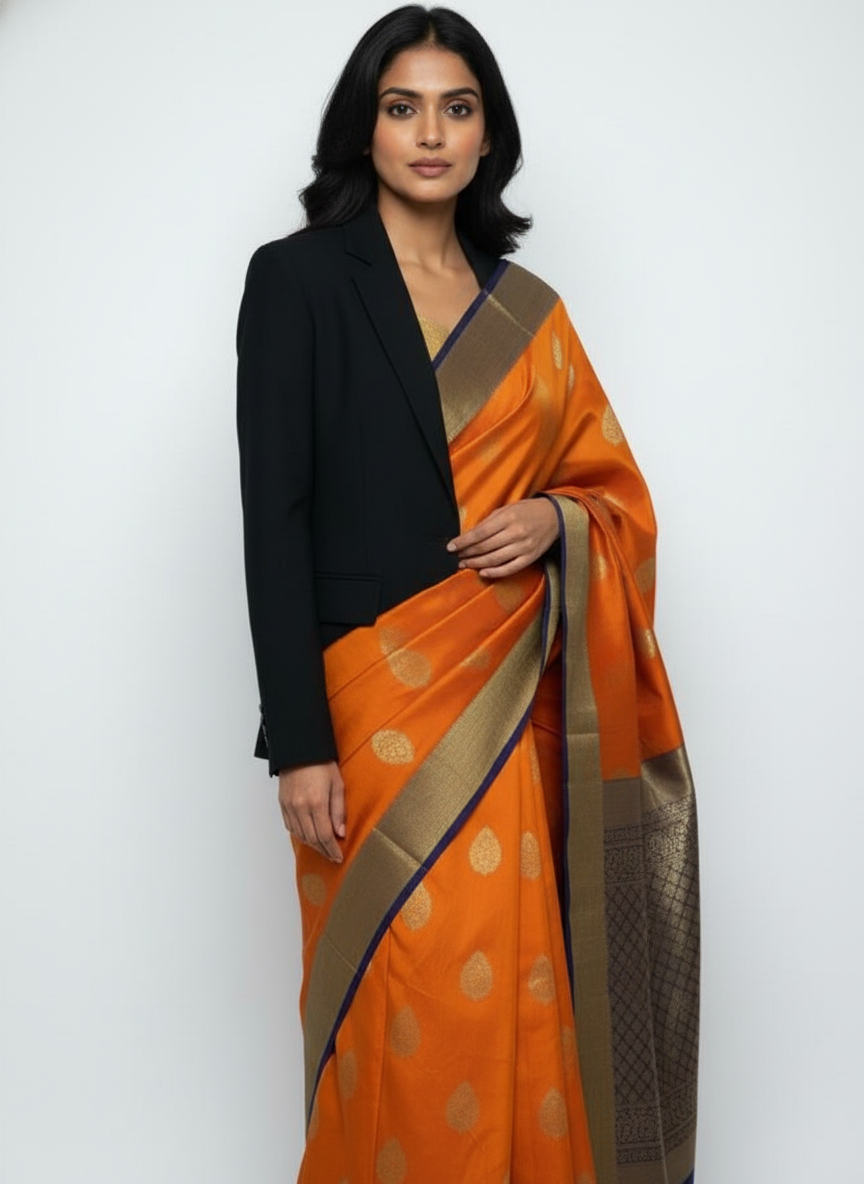 Silk Saree in  with Zari Border|AS-0058