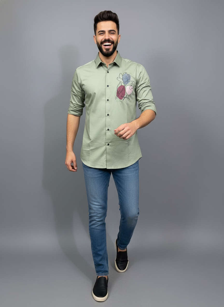 Men full sleeves printed shirt| AS-M09