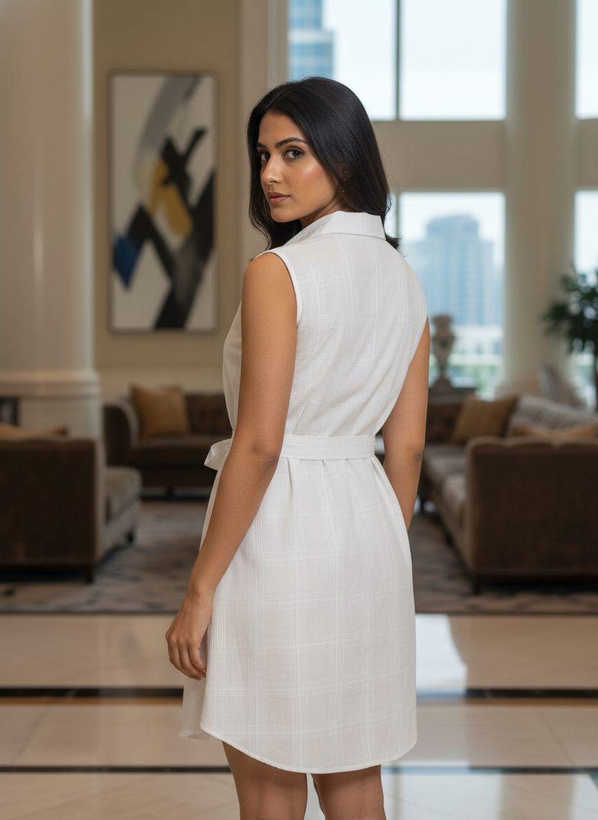 The White comfort party frock| AS-00189