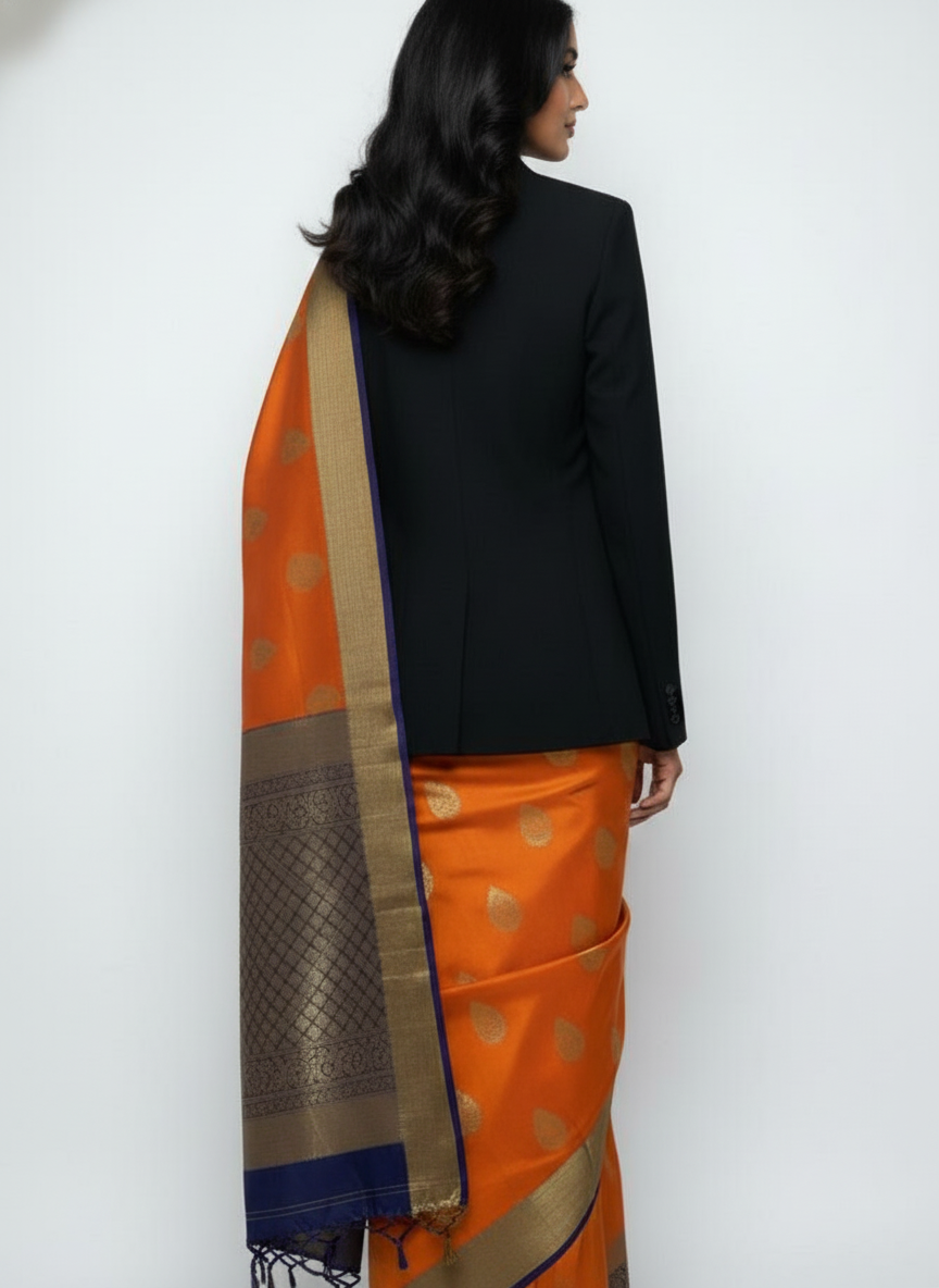 Silk Saree in  with Zari Border|AS-0058