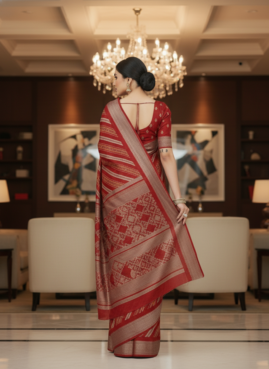 Emerald green Printed Soft chiffon Saree | AS-0097