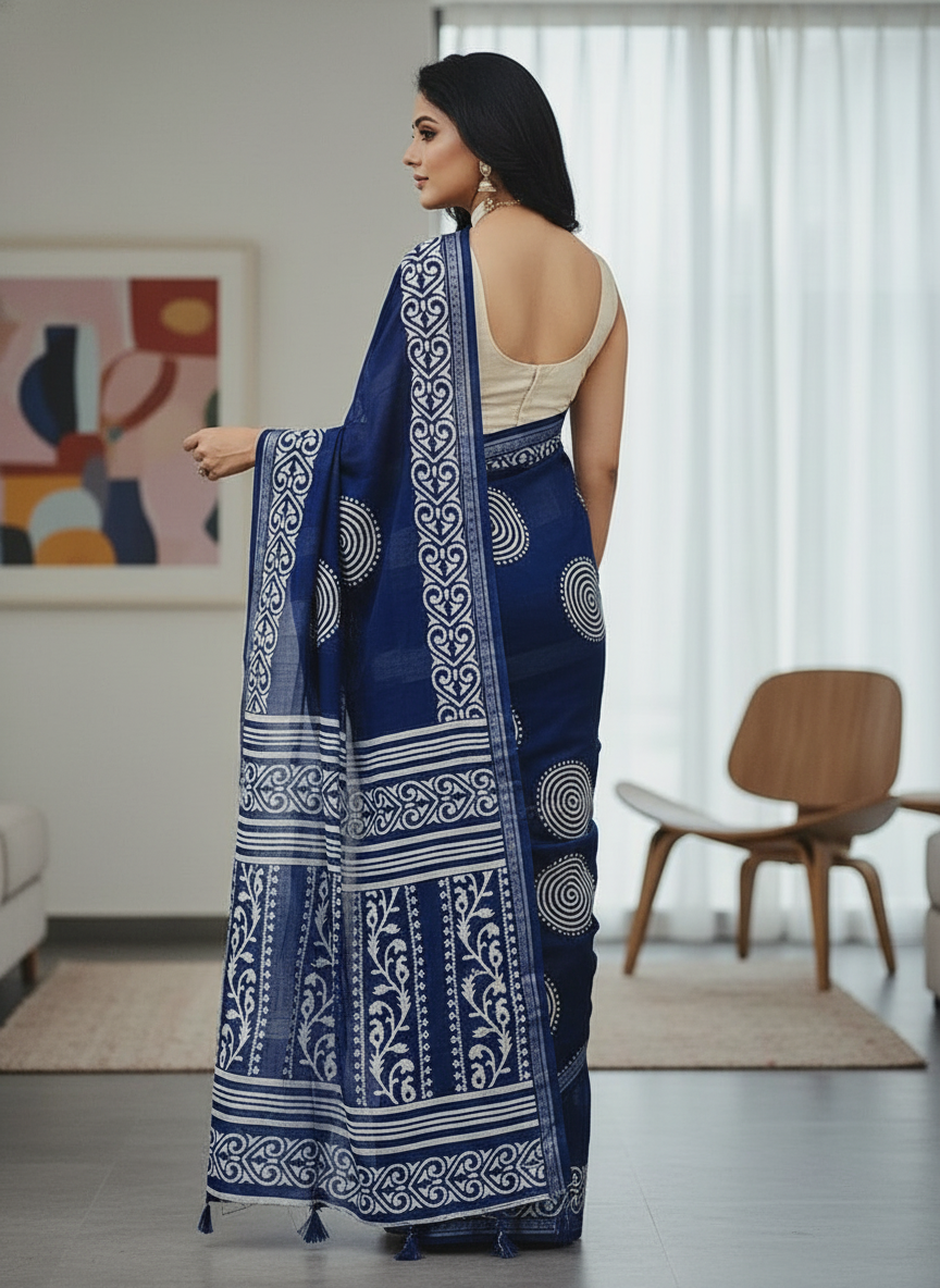 Emerald wine Printed Soft chiffon Saree | AS-0093