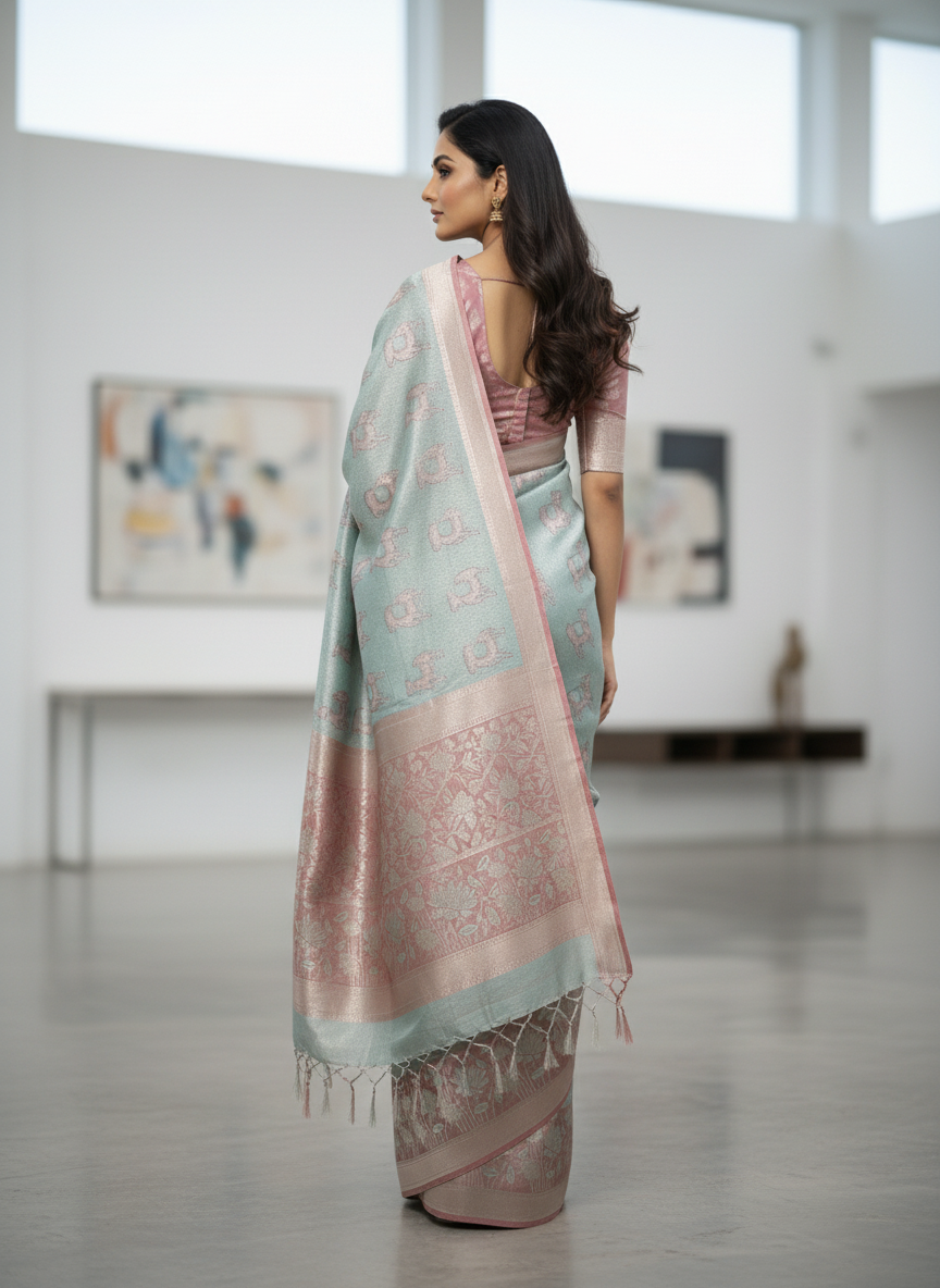 Semi silk Kanchipuram With Butta Design| AS-00135