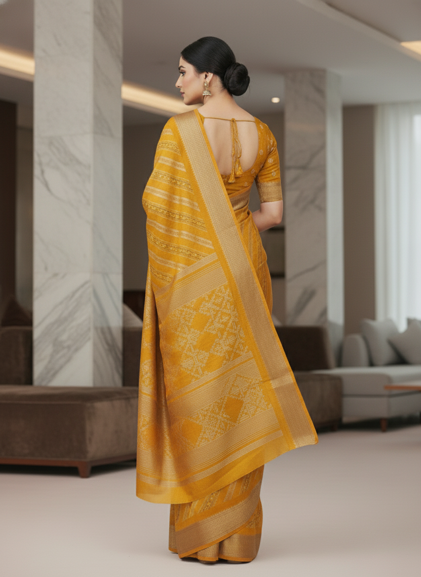 Emerald green Printed Soft chiffon Saree | AS-0097