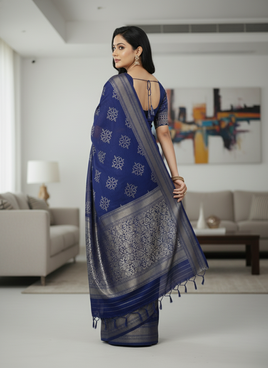 Maroon Floral Printed Chiffon Saree with Border| AS-00103