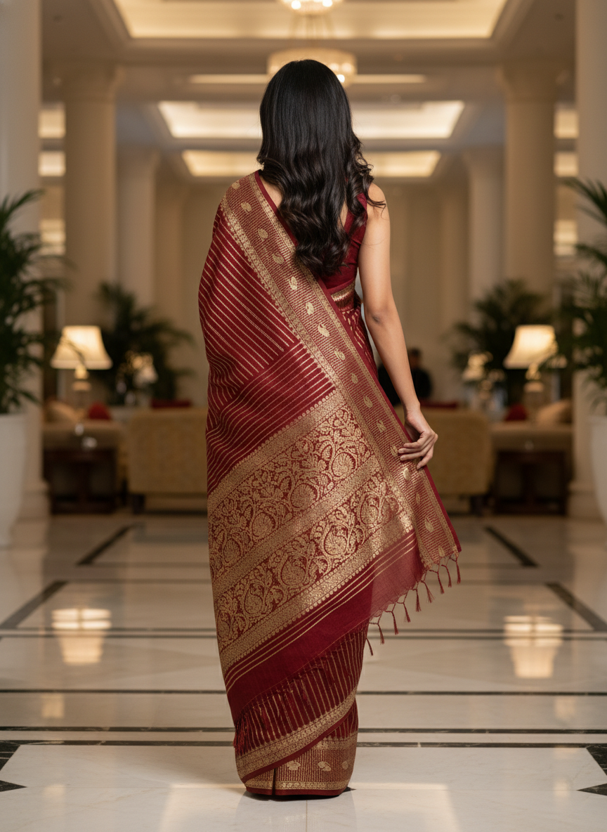 Rama green Silk Saree with Woven Border| AS-00241