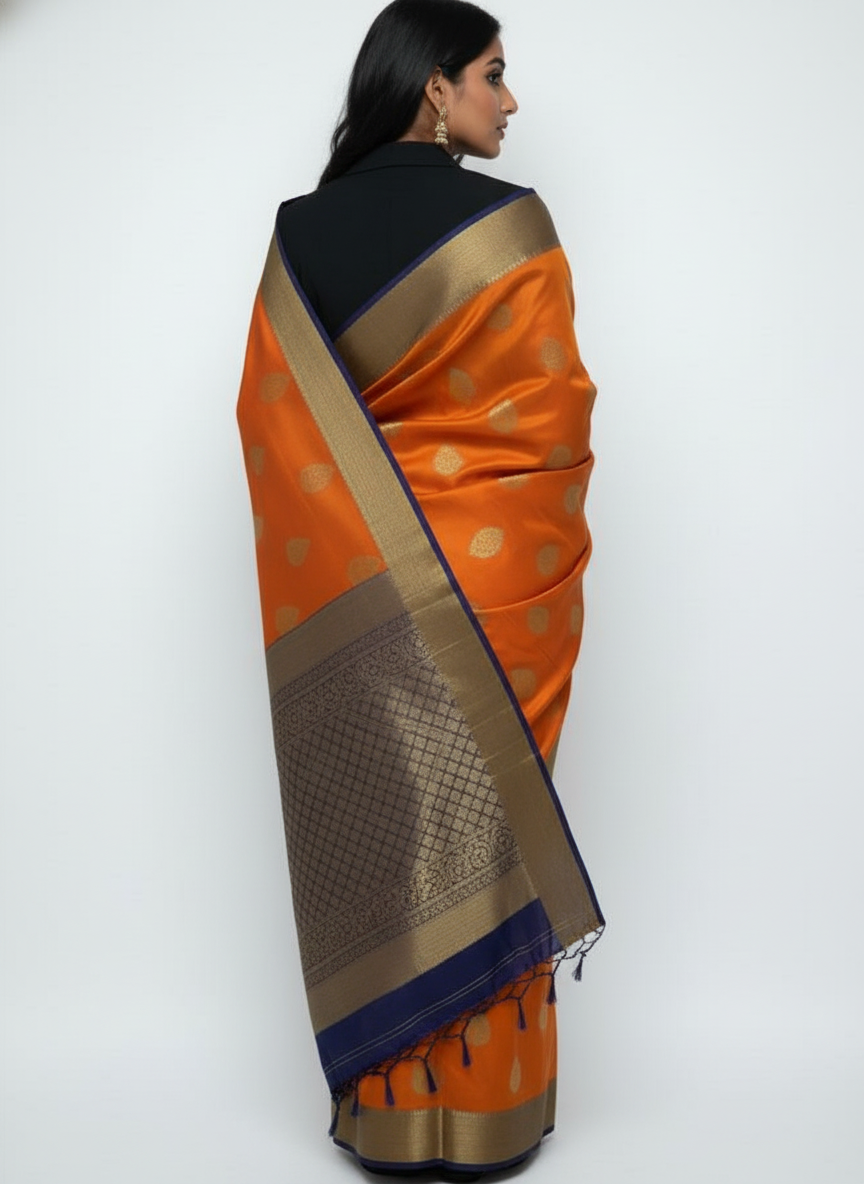 Silk Saree in  with Zari Border|AS-0058