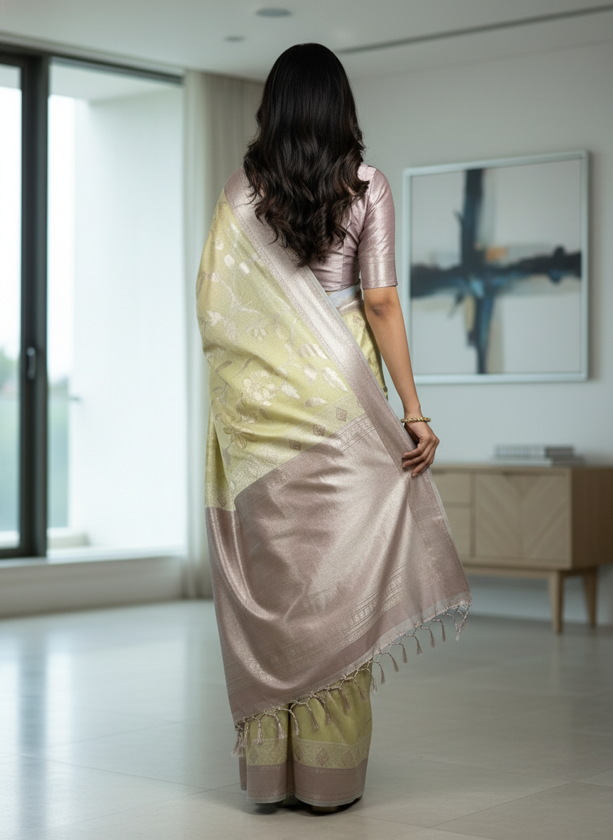 Lavender  Kanchipuram Silk Saree With Butta Design| AS-00149