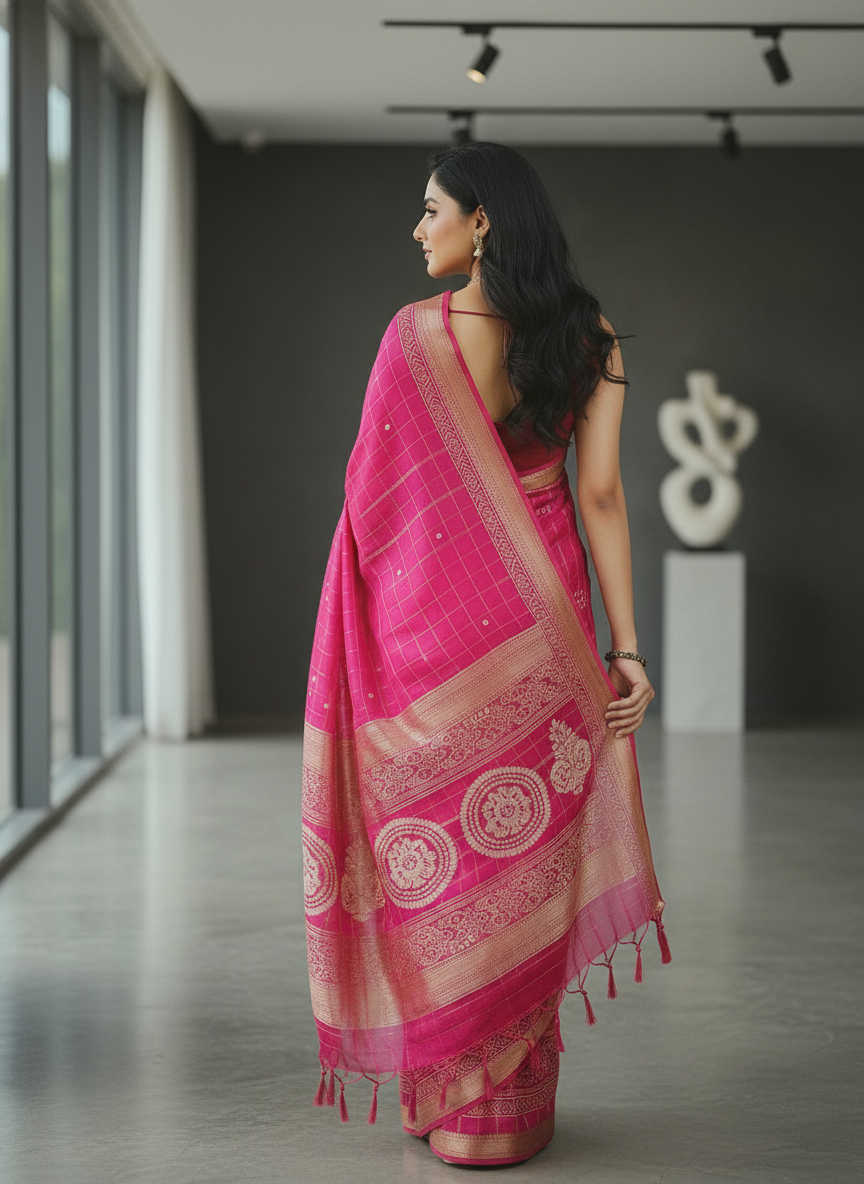 Maroon Floral Printed Chiffon Saree with Border| AS-00102