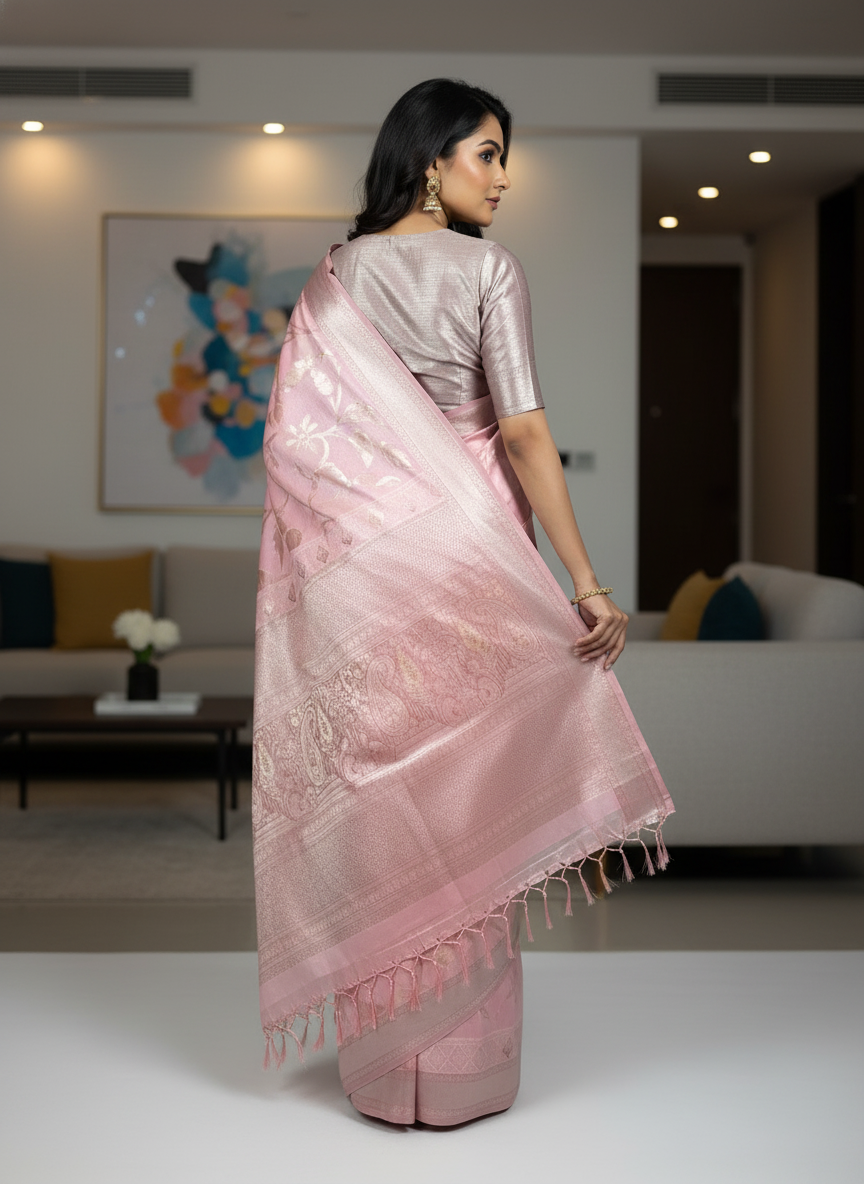 Lavender  Kanchipuram Silk Saree With Butta Design| AS-00149