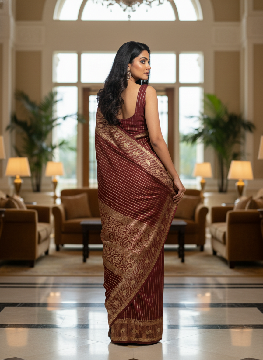 Rama green Silk Saree with Woven Border| AS-00241