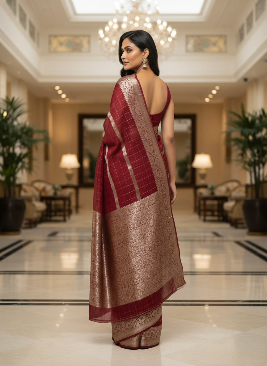 Parrot green  Silk Saree with Woven Border| AS-00242