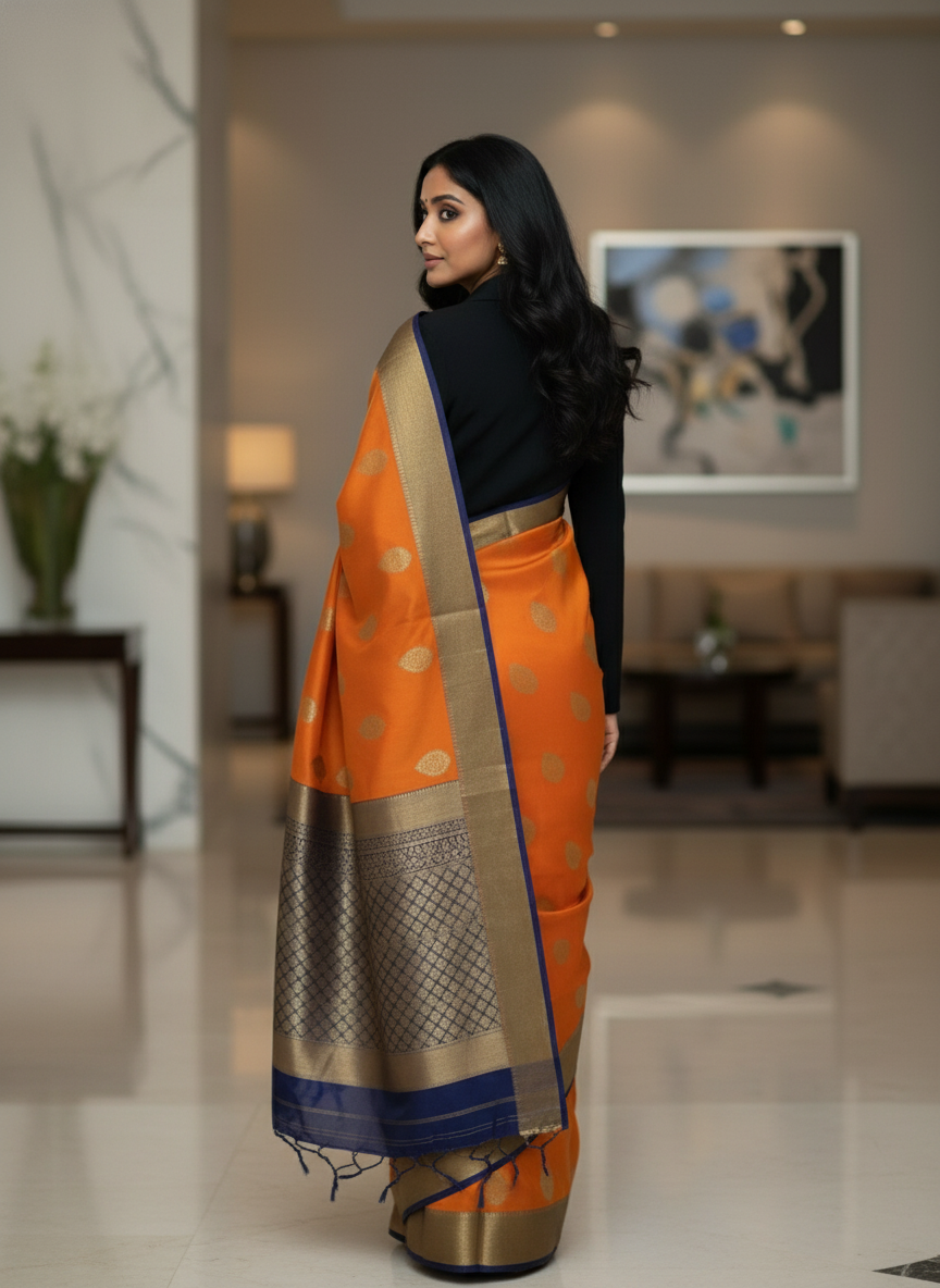 Silk Saree in  with Zari Border|AS-0058