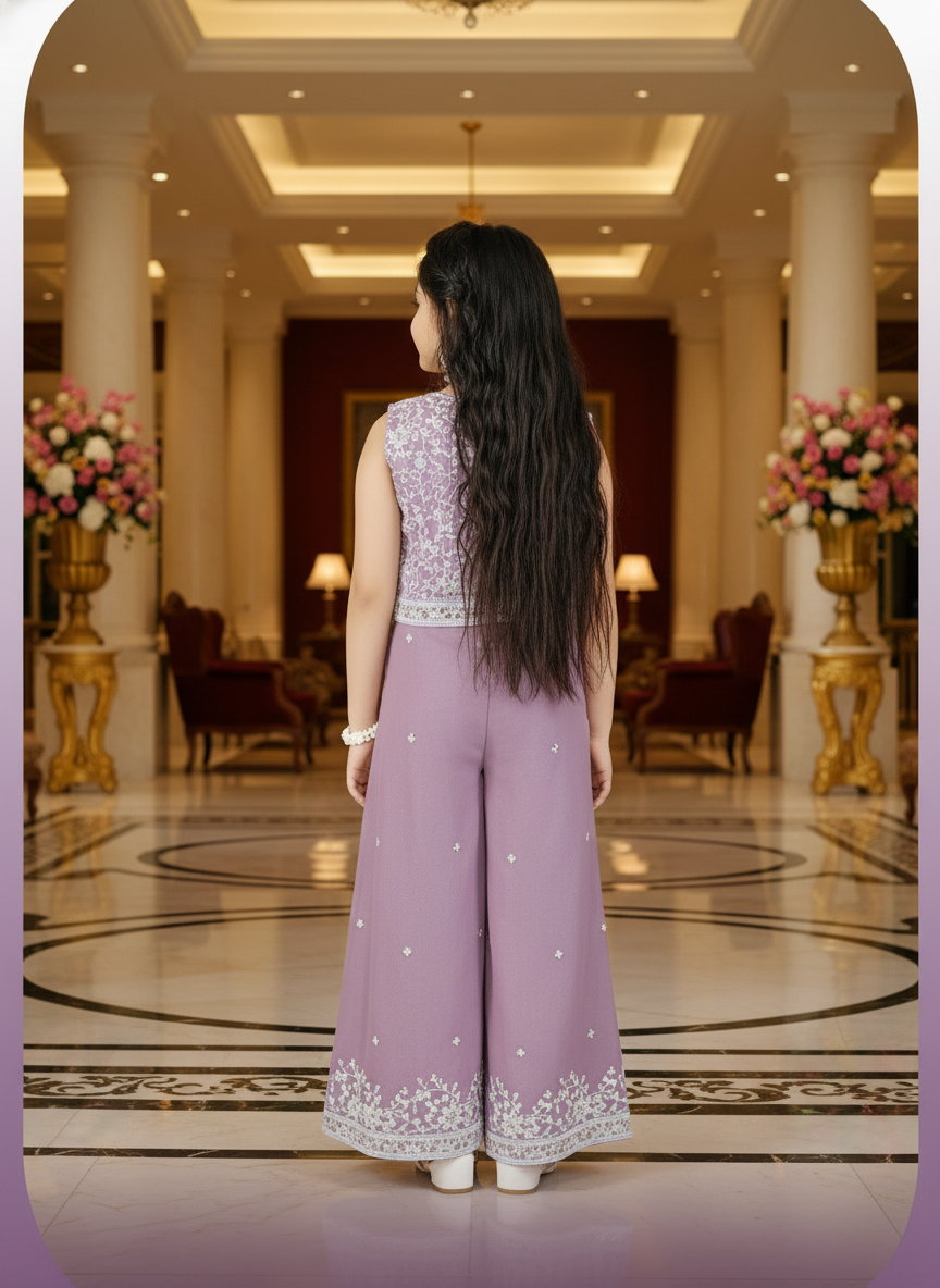 Lavender   Lehenga Choli And Dupatta For Girls| AS-K21