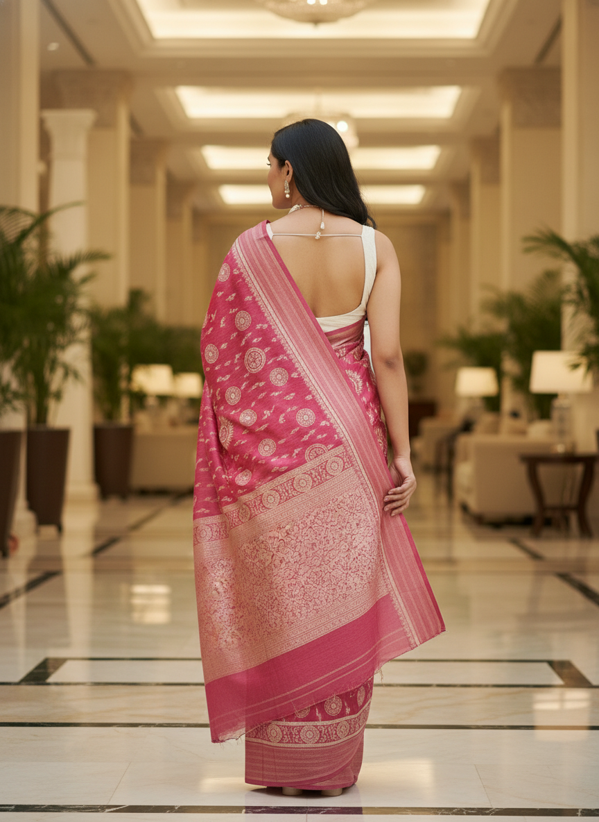 Emerald rama green Printed Soft chiffon Saree | AS-0089