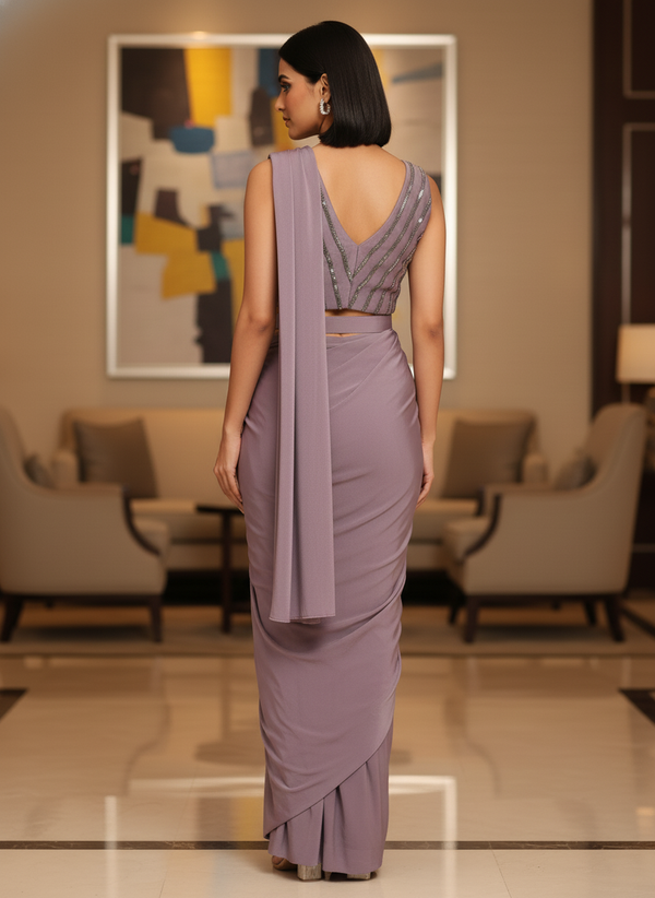 Lavender Ready to wear saree