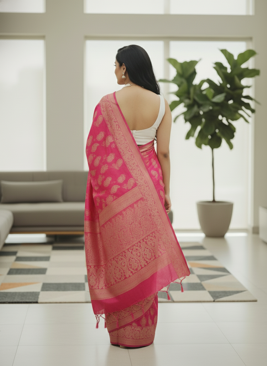 Black Floral Printed Chiffon Saree with Border| AS-00104