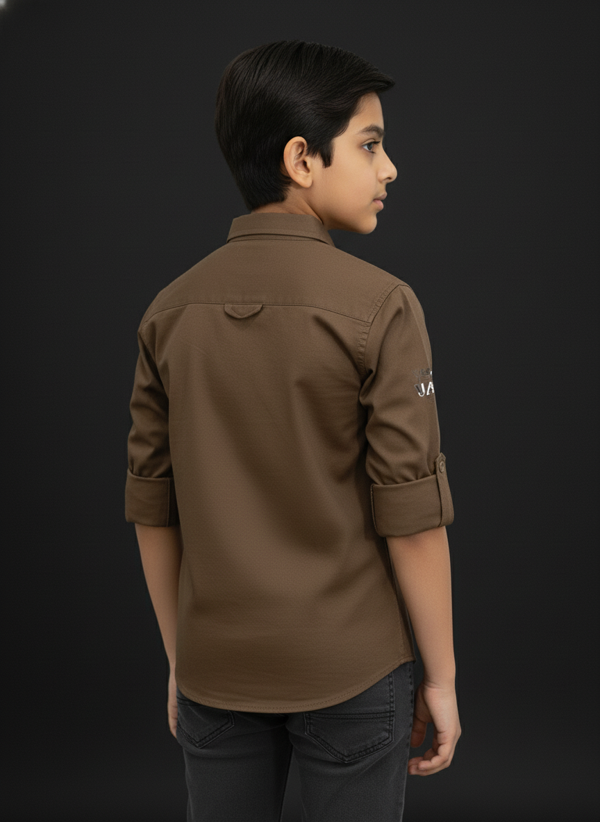 Little Man's Smart Full Sleeves Button-Down Shirt | 7003