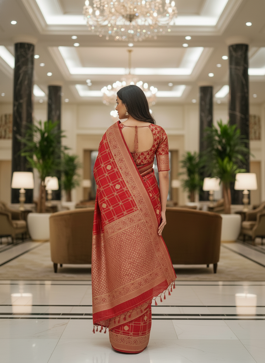 Wine Silk Saree with Woven Border| AS-00243