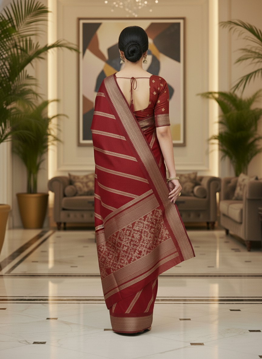 Emerald green Printed Soft chiffon Saree | AS-0097