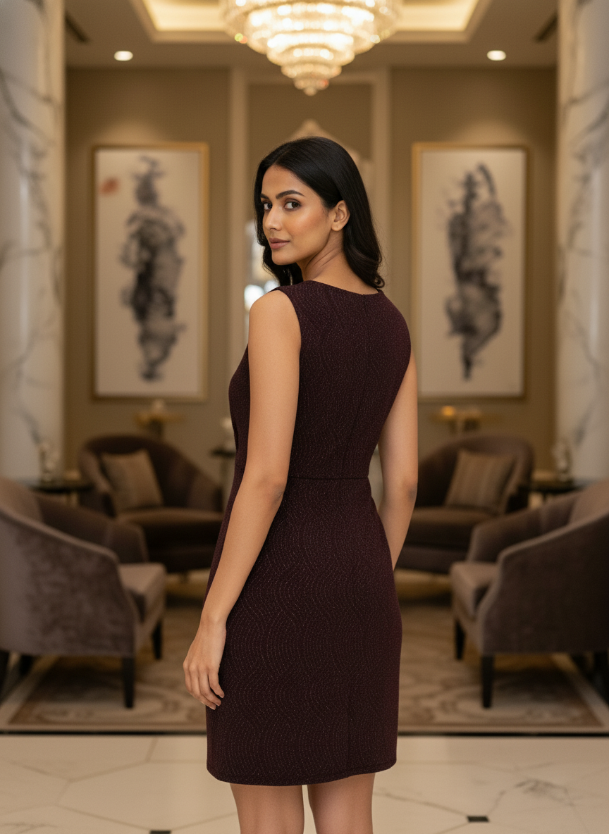 The Brown comfort party Dress| AS-00187