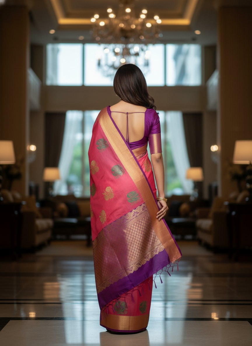 Silk Saree in  with Zari Border|AS-0060