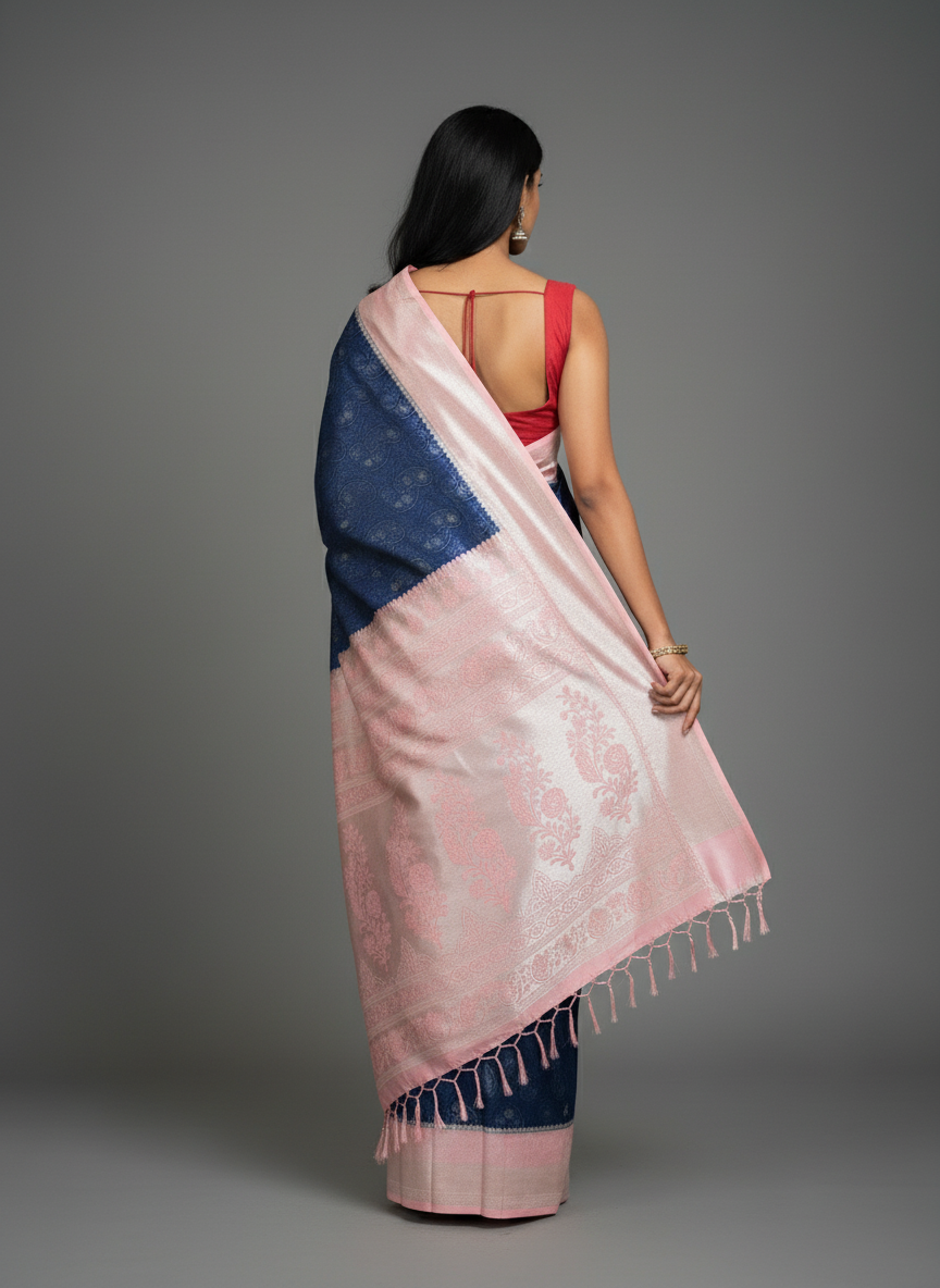 Red Kanchipuram Silk Saree With Butta Design| AS-00129
