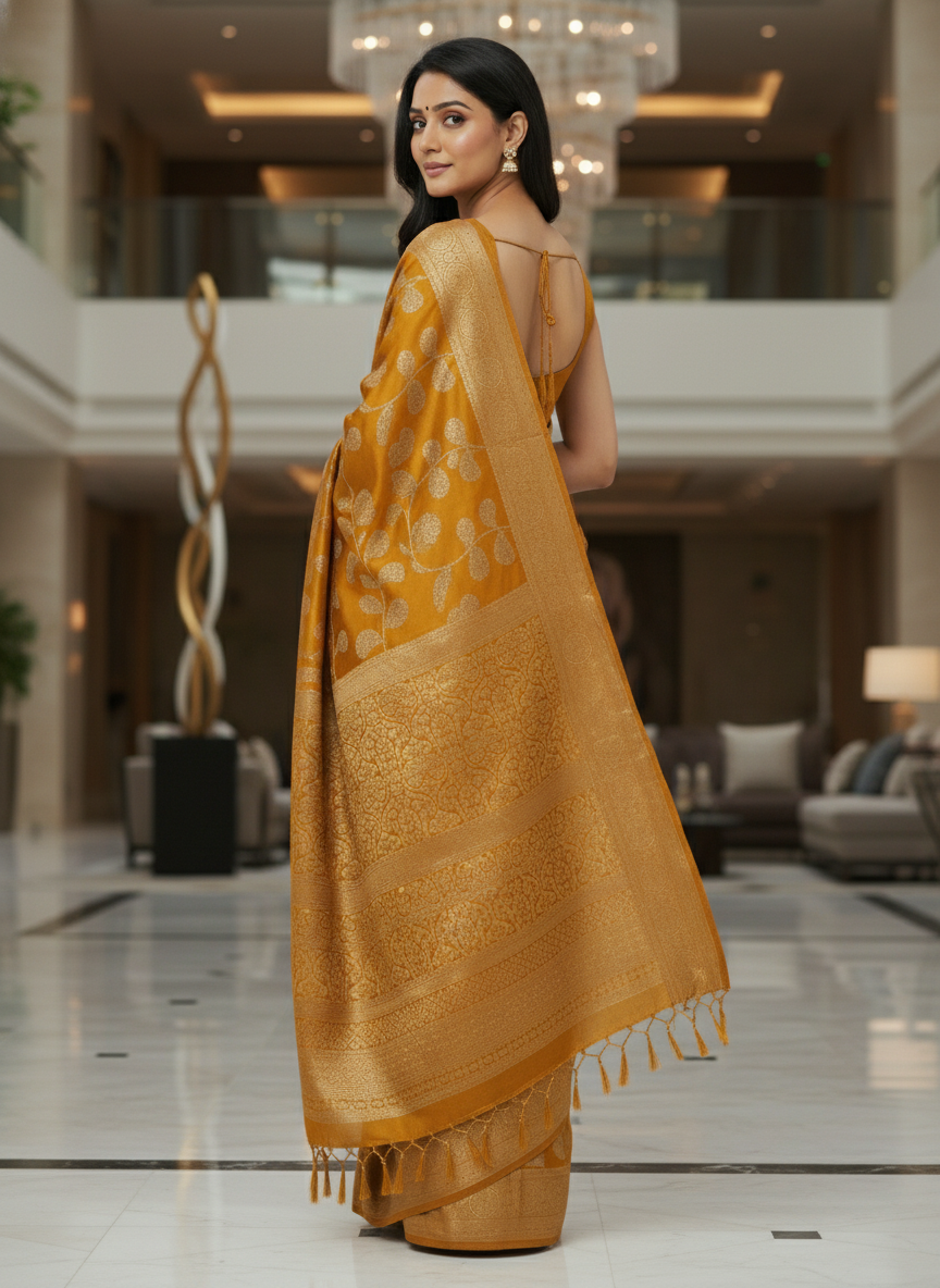 Emerald blue  Printed Soft chiffon Saree | AS-0091