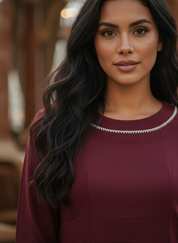 Wine New Summer Cotton Regular Fit Top for Girl's|AS-00159