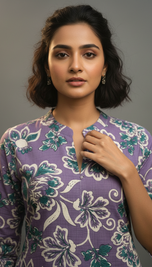 Pink Vatican Silk Printed Co-Ord Set For Women|K_2