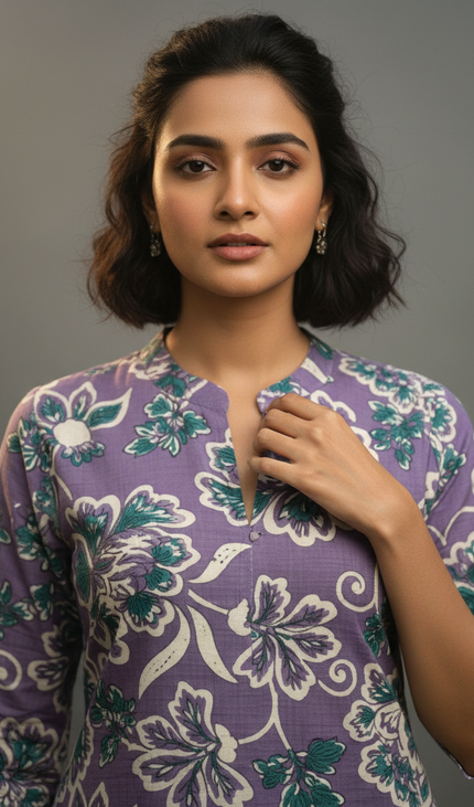 Pink Vatican Silk Printed Co-Ord Set For Women|K_2