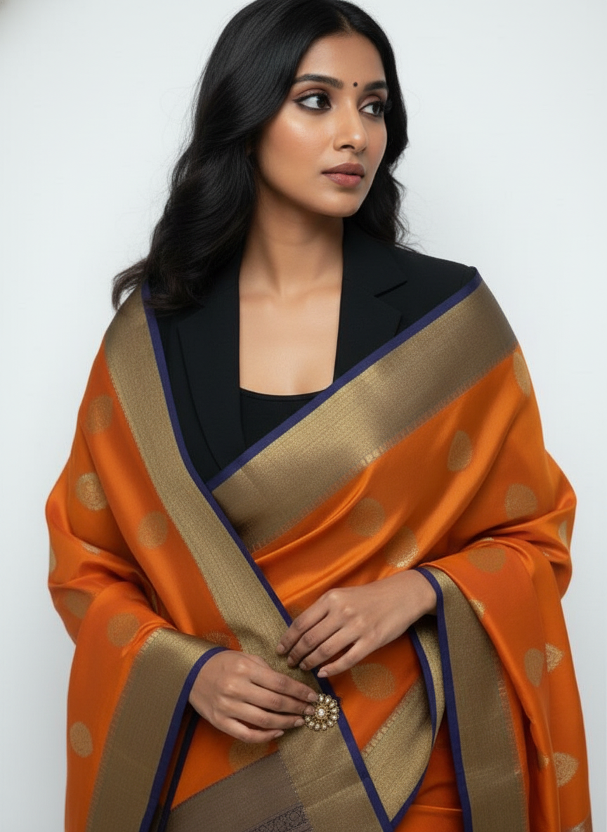 Silk Saree in  with Zari Border|AS-0058