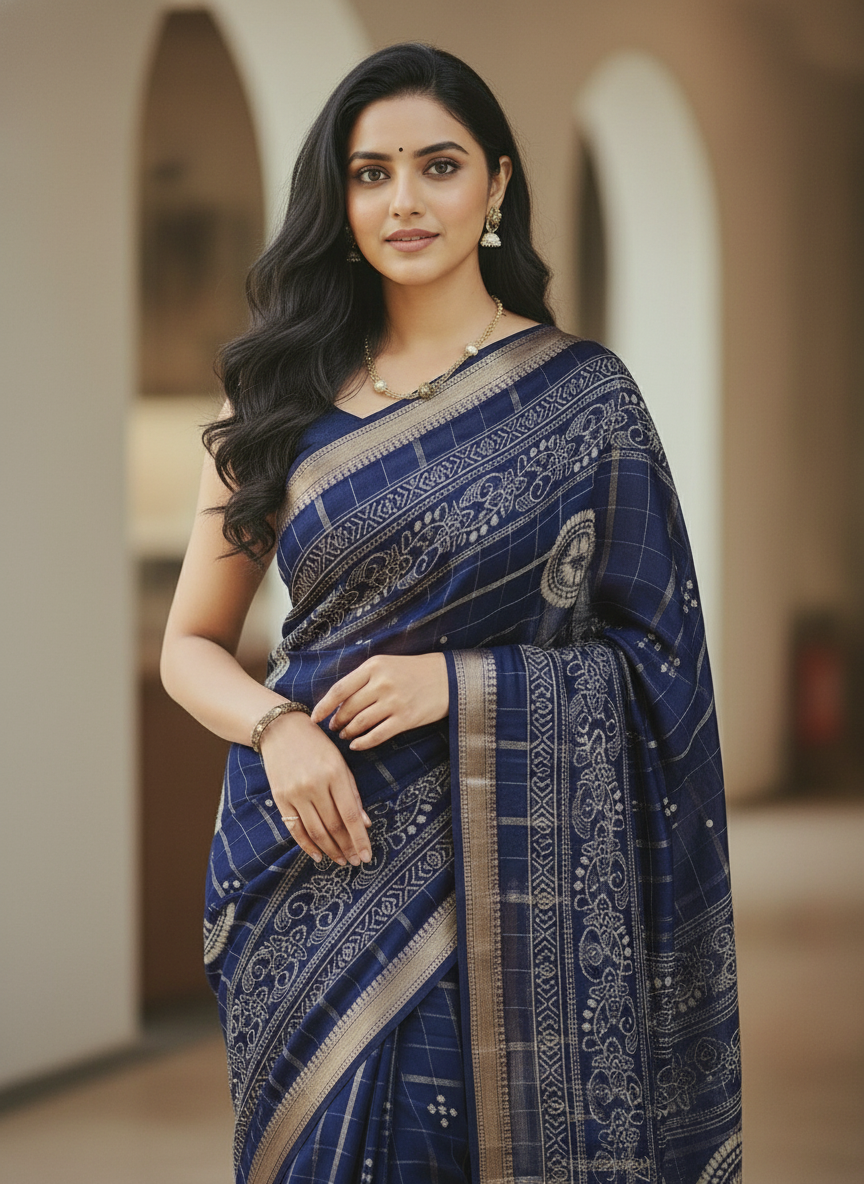 Maroon Floral Printed Chiffon Saree with Border| AS-00102