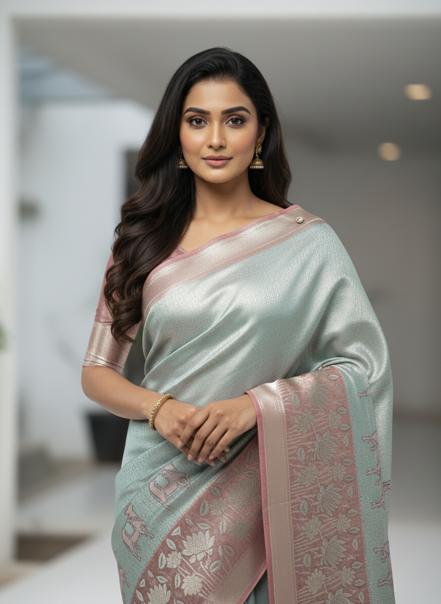 Semi silk Kanchipuram With Butta Design| AS-00135