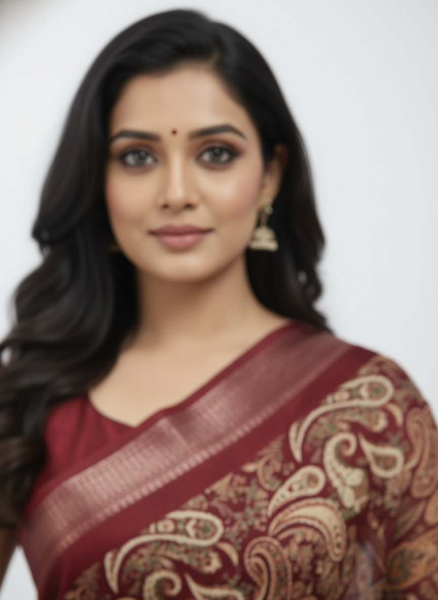 Black Multicolor Saree with Pattern Print | AS-00109