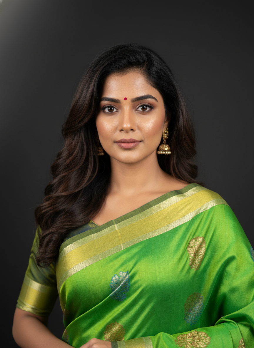 Green Pure Kancheepuram Silk Saree |AS-0069