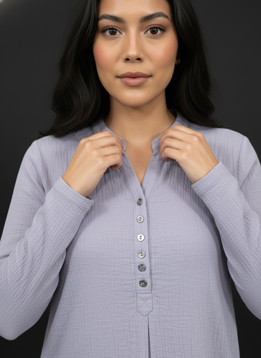 Lavender New Summer Cotton Regular Fit Top for Girl's|AS-00162