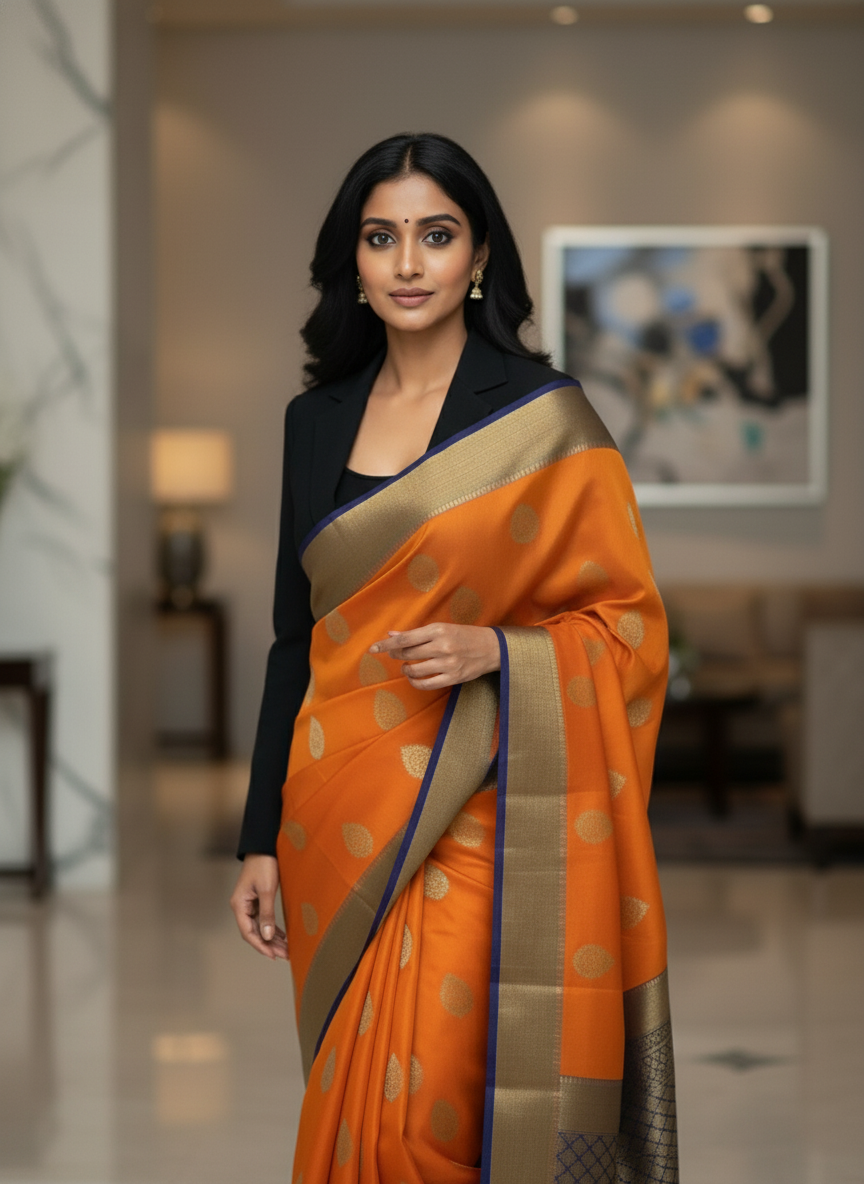 Silk Saree in  with Zari Border|AS-0058