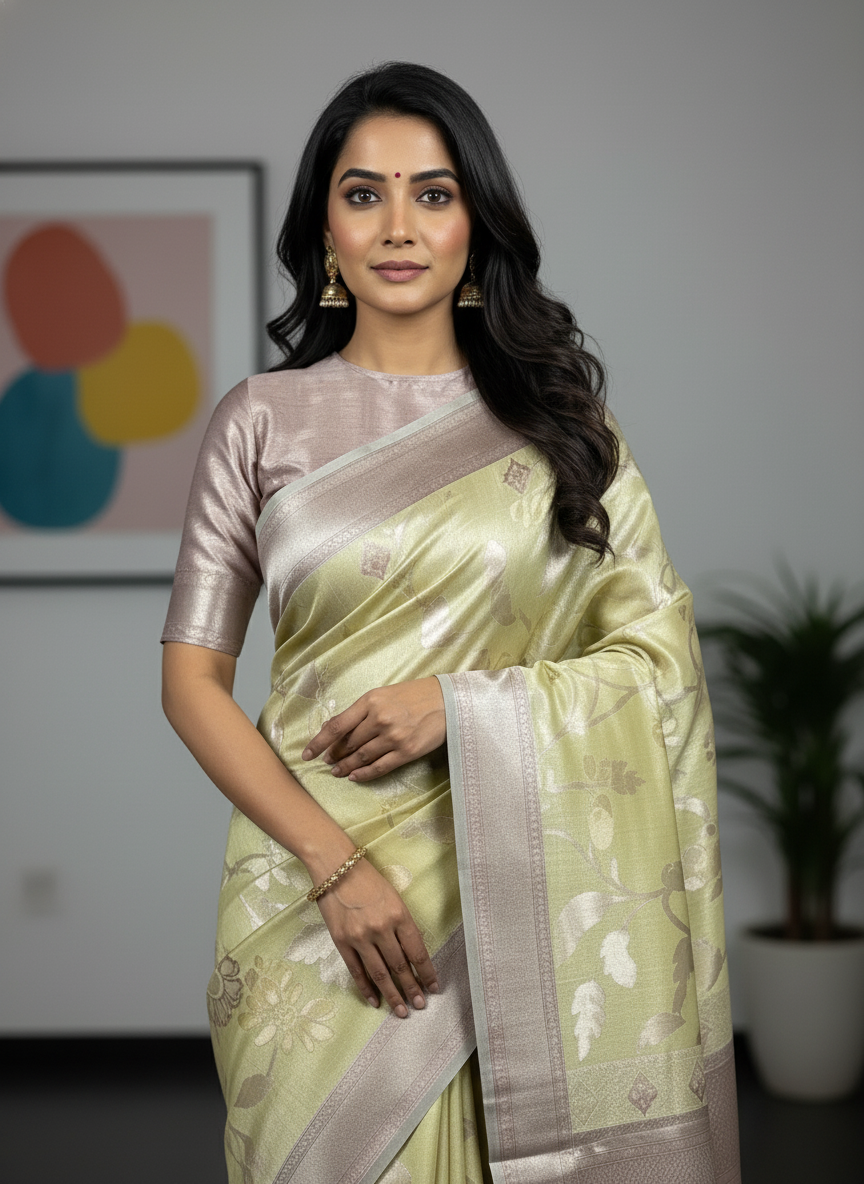 Lavender  Kanchipuram Silk Saree With Butta Design| AS-00149