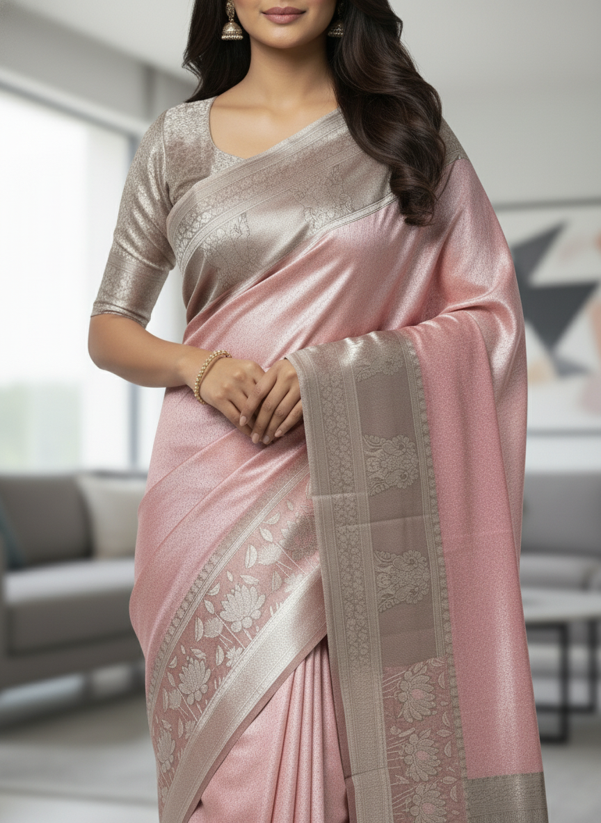 Semi silk Kanchipuram With Butta Design| AS-00135