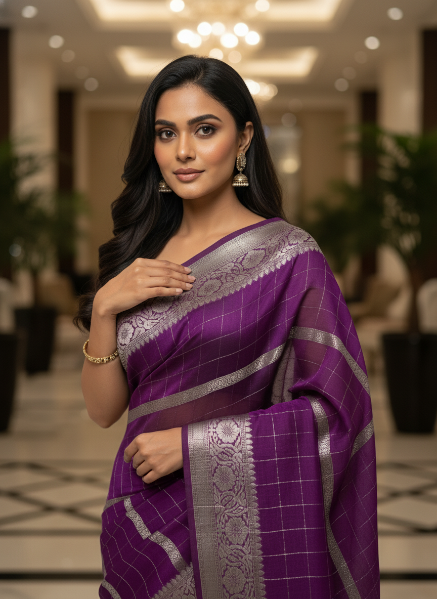 Parrot green  Silk Saree with Woven Border| AS-00242