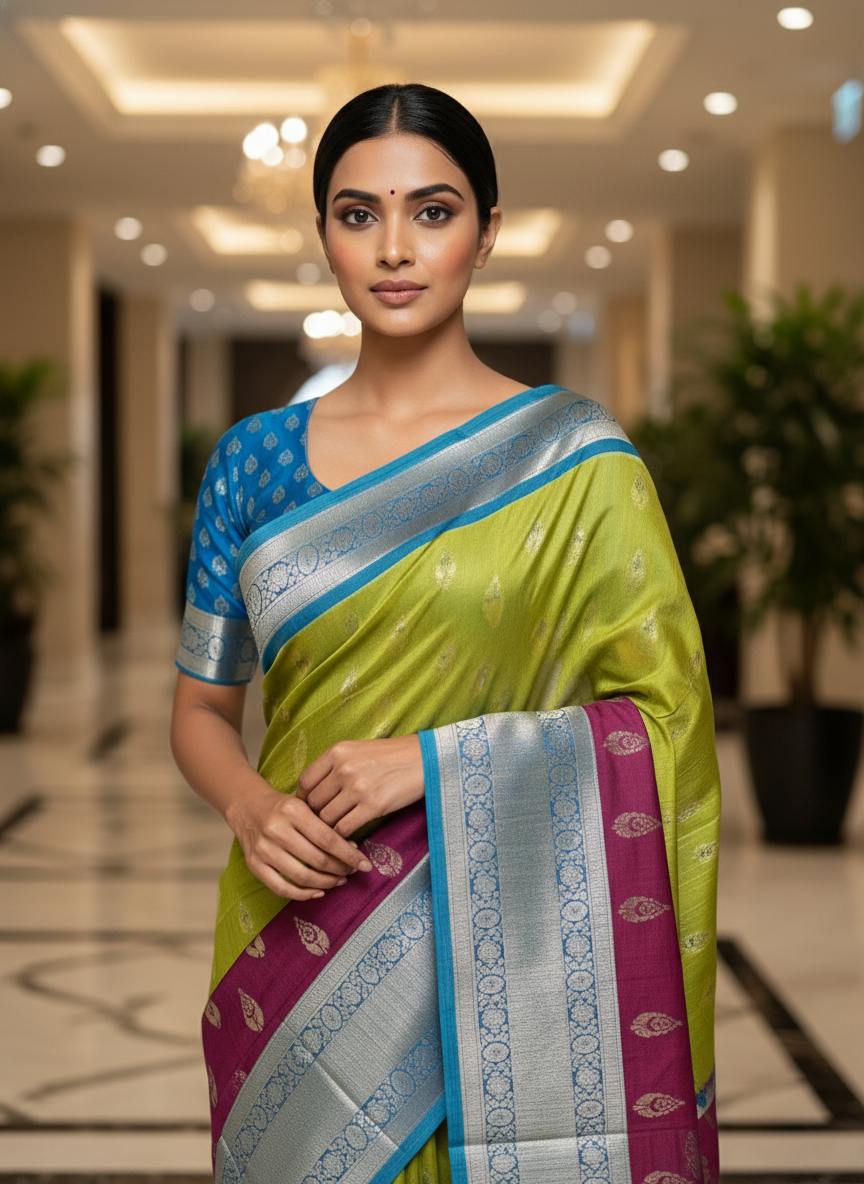 Green Pure Kancheepuram Silk Saree |AS-0084