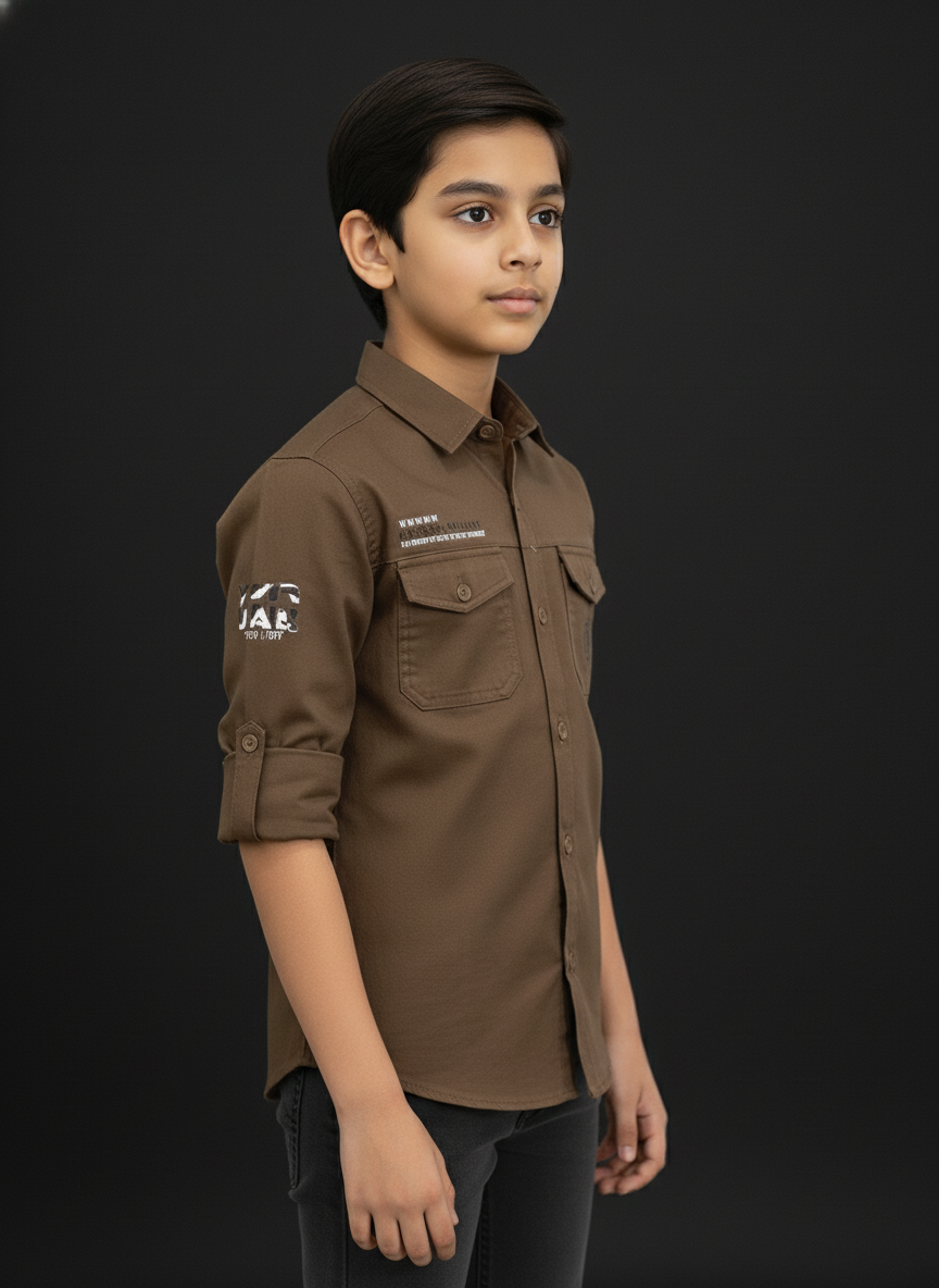 Little Man's Smart Full Sleeves Button-Down Shirt | 7003