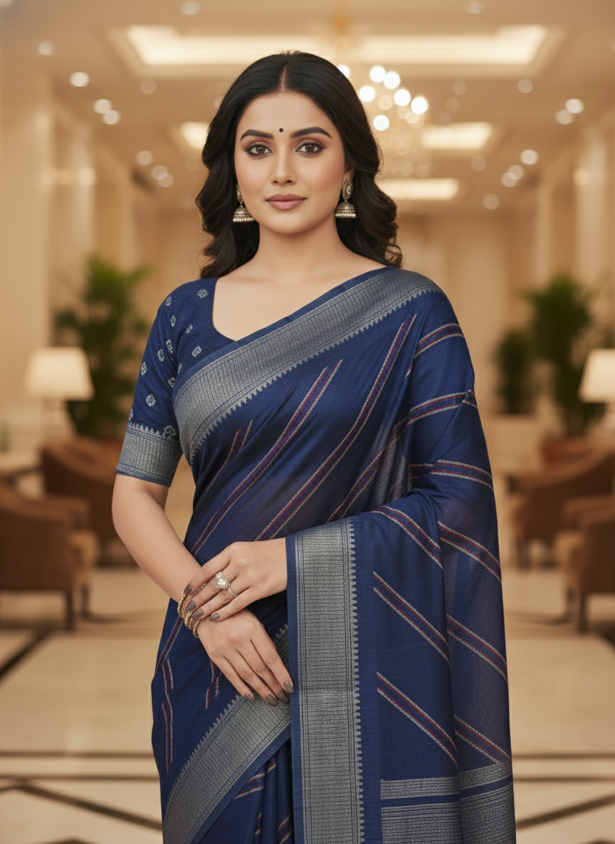 Emerald green Printed Soft chiffon Saree | AS-0097