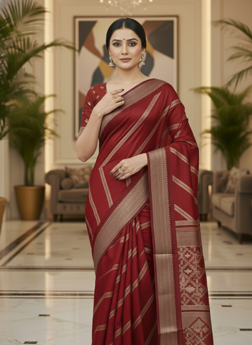 Emerald green Printed Soft chiffon Saree | AS-0097