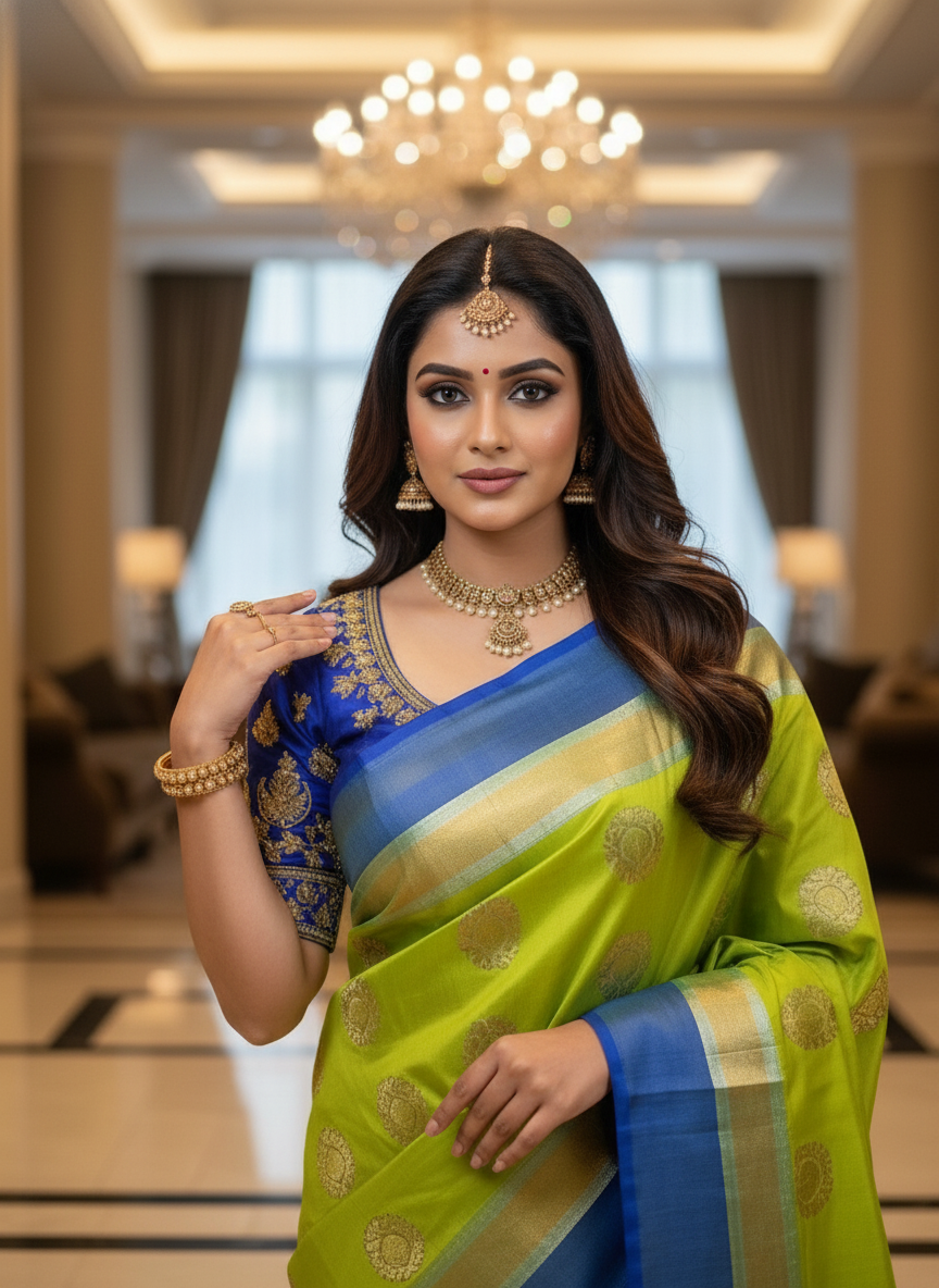 Parrot Green Pure Kancheepuram Silk Saree |AS-0066