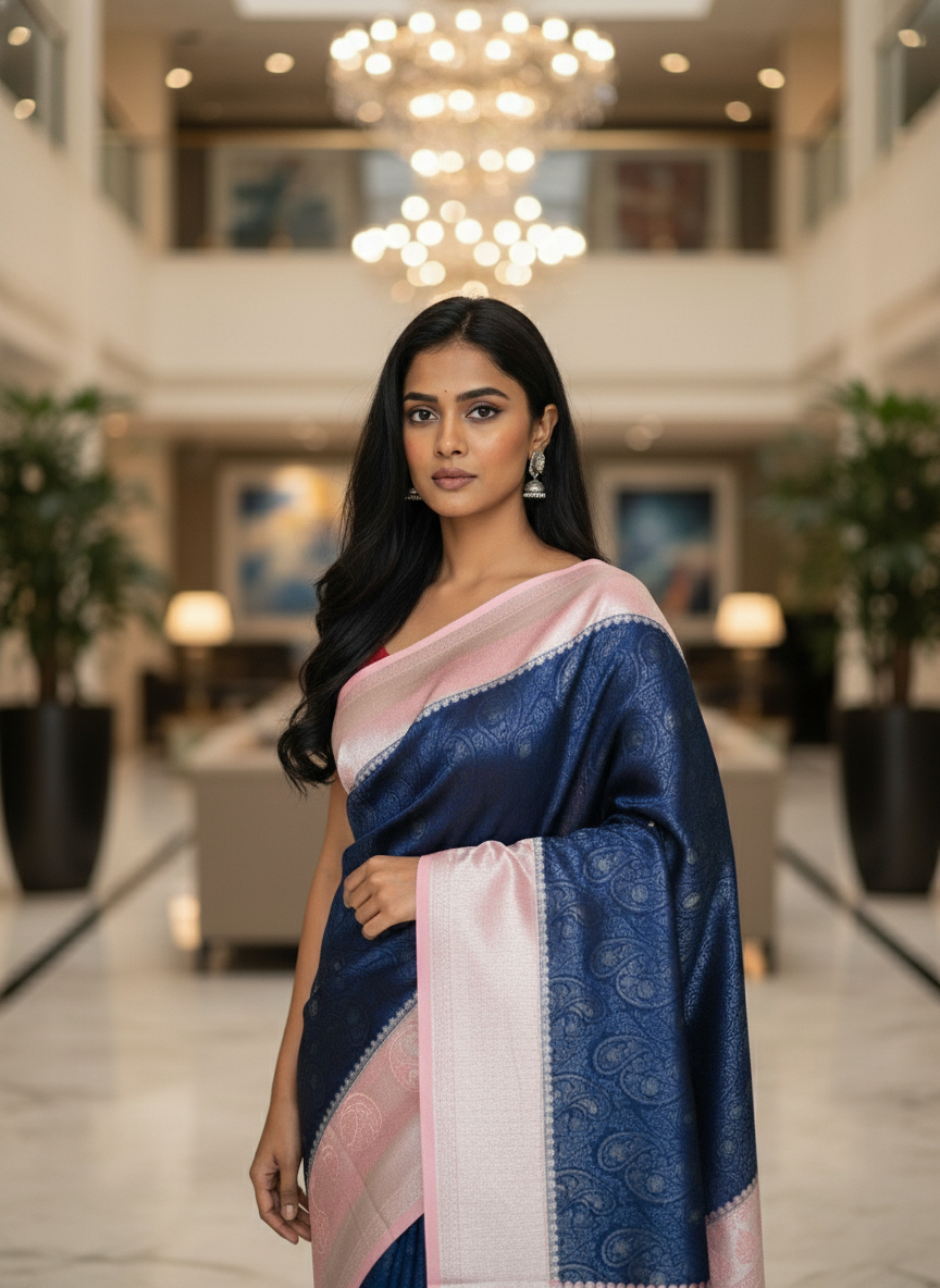 Red Kanchipuram Silk Saree With Butta Design| AS-00129