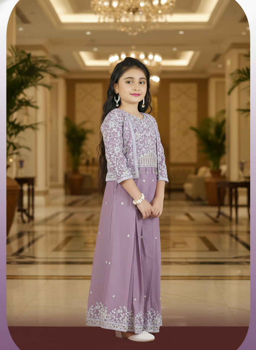 Lavender   Lehenga Choli And Dupatta For Girls| AS-K21