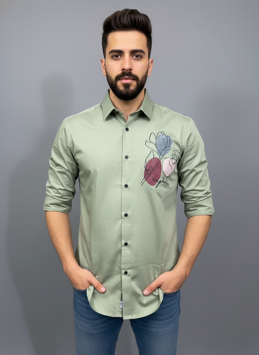 Men full sleeves printed shirt| AS-M09