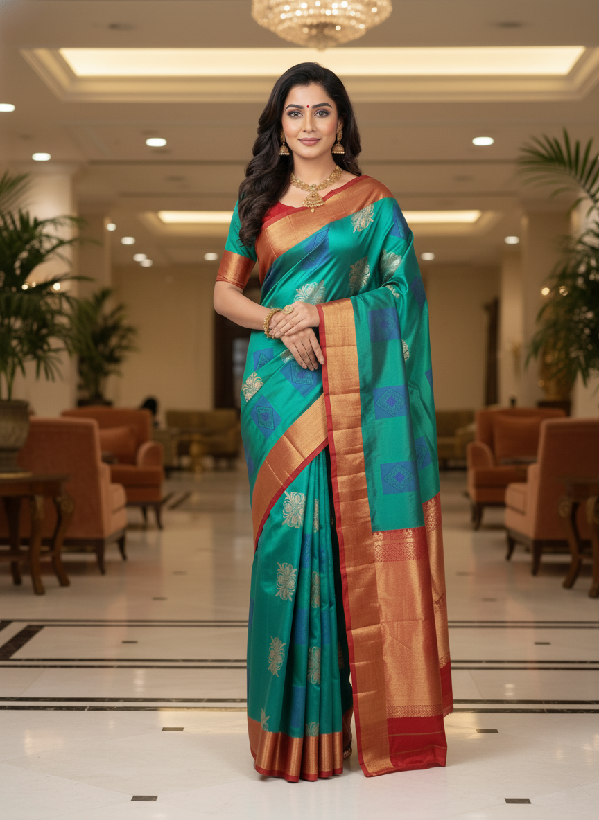 Silk Saree in with Zari Border|AS-0061